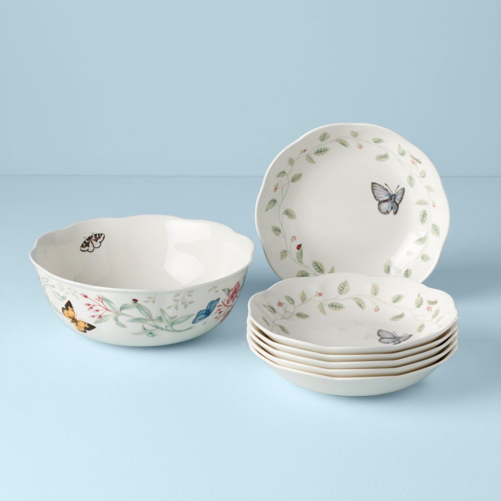Garden Motif Bowl Set, 7-Piece
