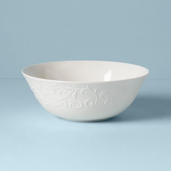 Embossed Scroll Serving Bowl