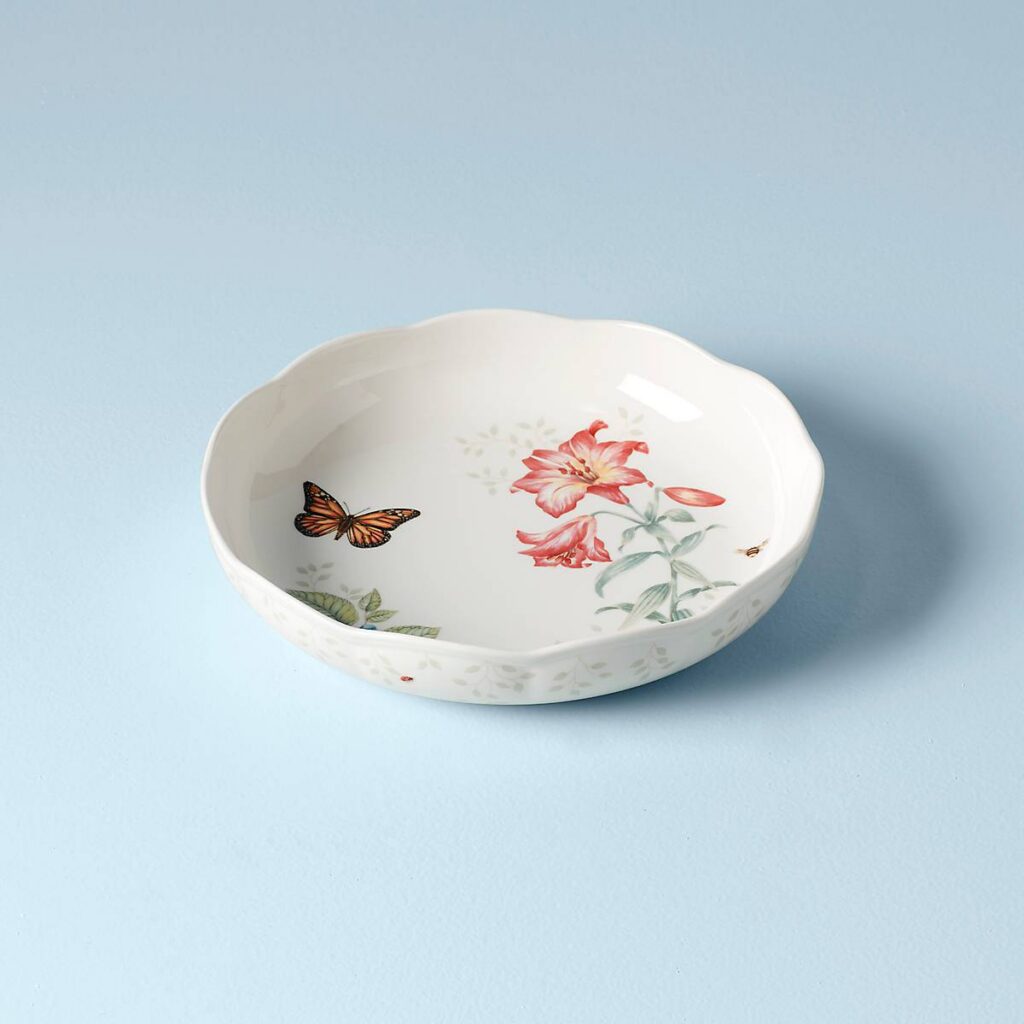 Low Profile Floral Serving Bowl