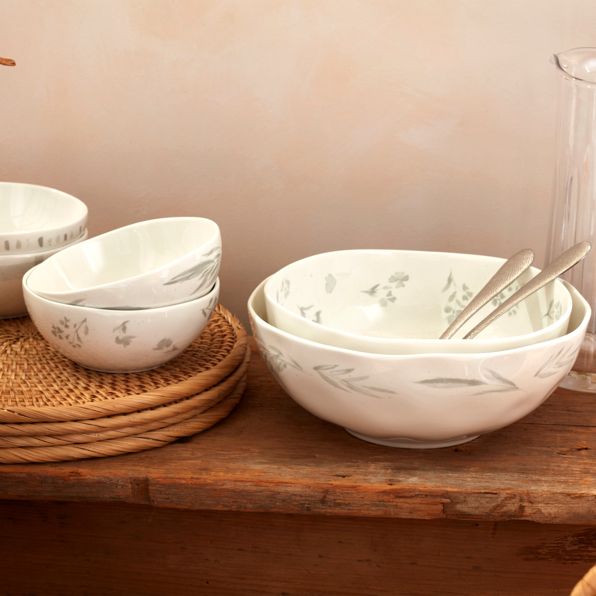 Grey Watercolor Nesting Serving Bowls, 2-Piece - Image 5