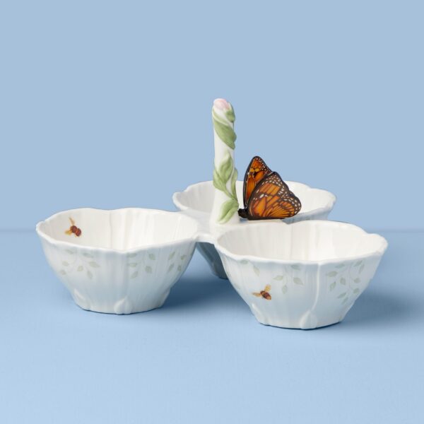 Floral 3-Section Appetizer Server