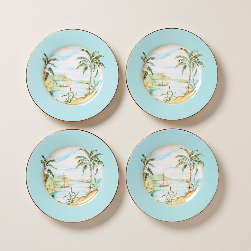 Textured Woven Accent Decorative Plates, Set of 4