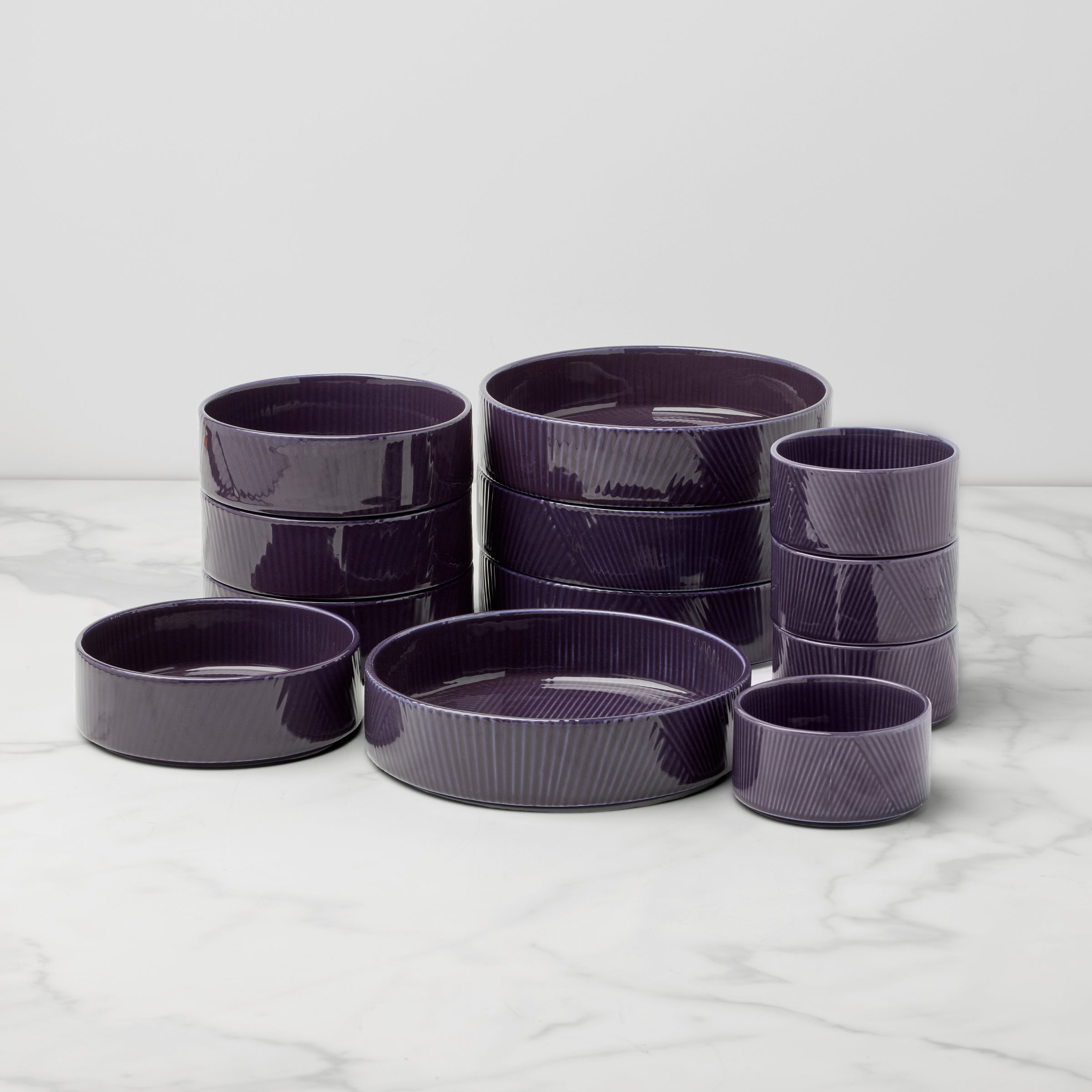 Textured Stackable Bowl Set, 12-Piece - Image 2