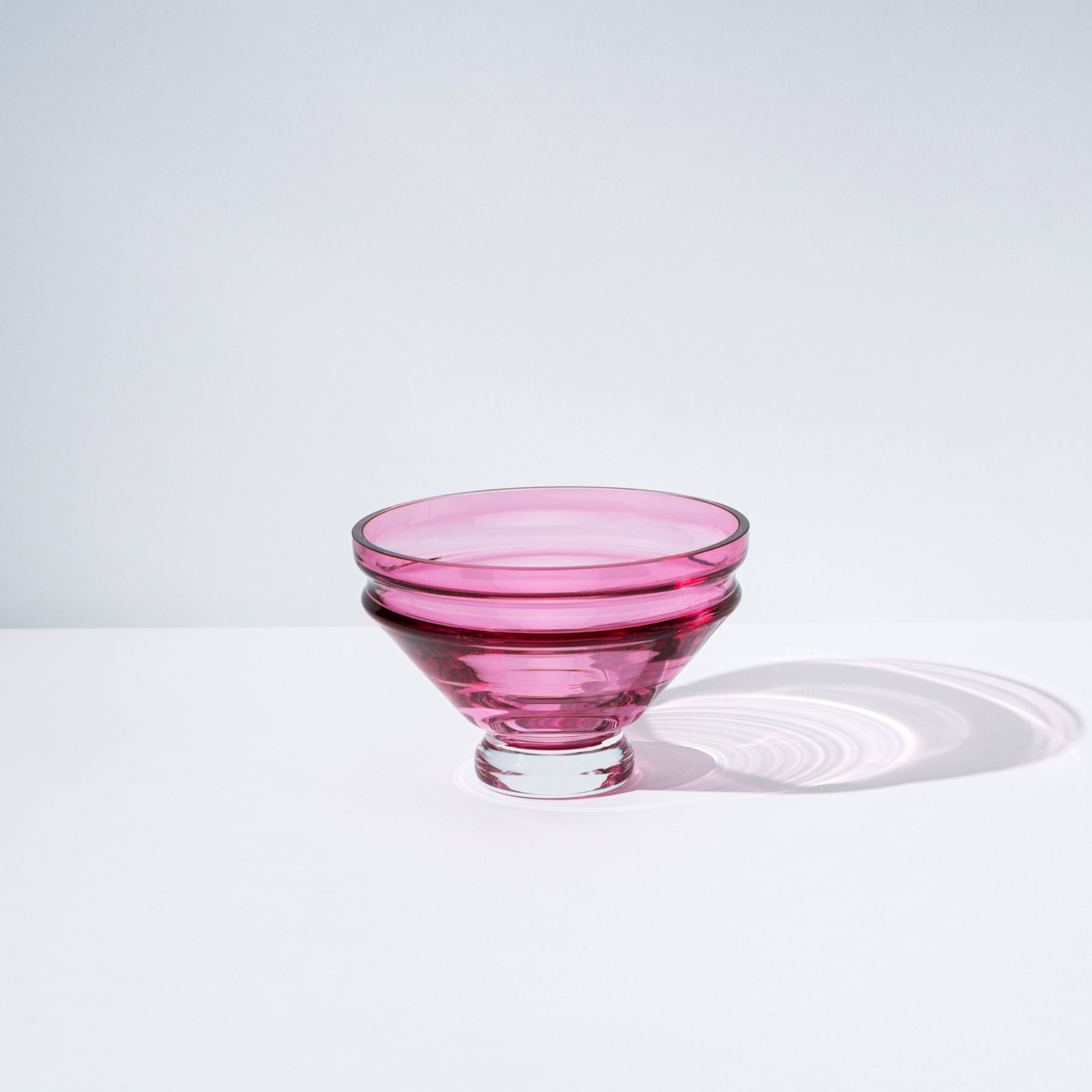 Small Rubine Red Ripple Glass Dessert Bowl