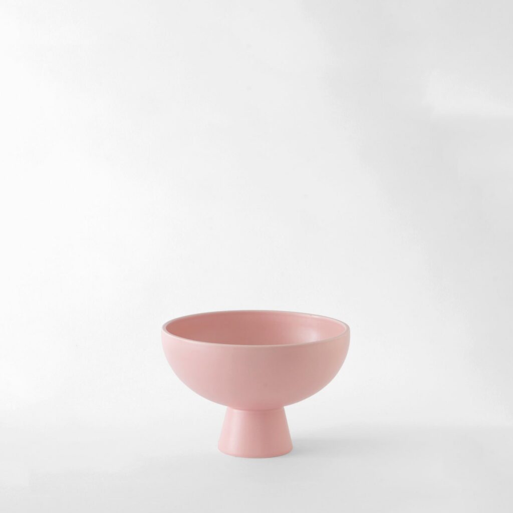 Small Coral Blush Footed Snack Bowl