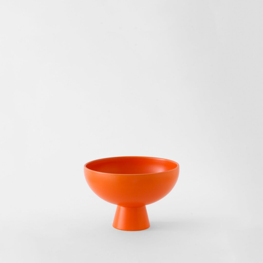 Small Vibrant Orange Footed Snack Bowl