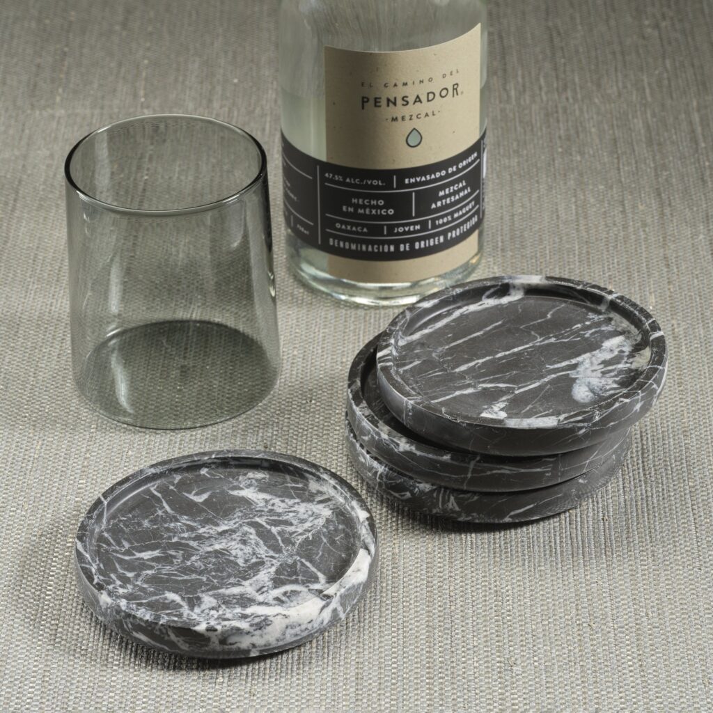 Black Marble Coasters - Set of 4