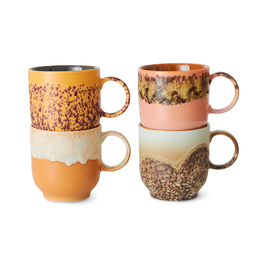 Stoneware Cafe Mug with Retro Finish